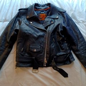 Milwaukee Leather womens black leather motorcycle jacket